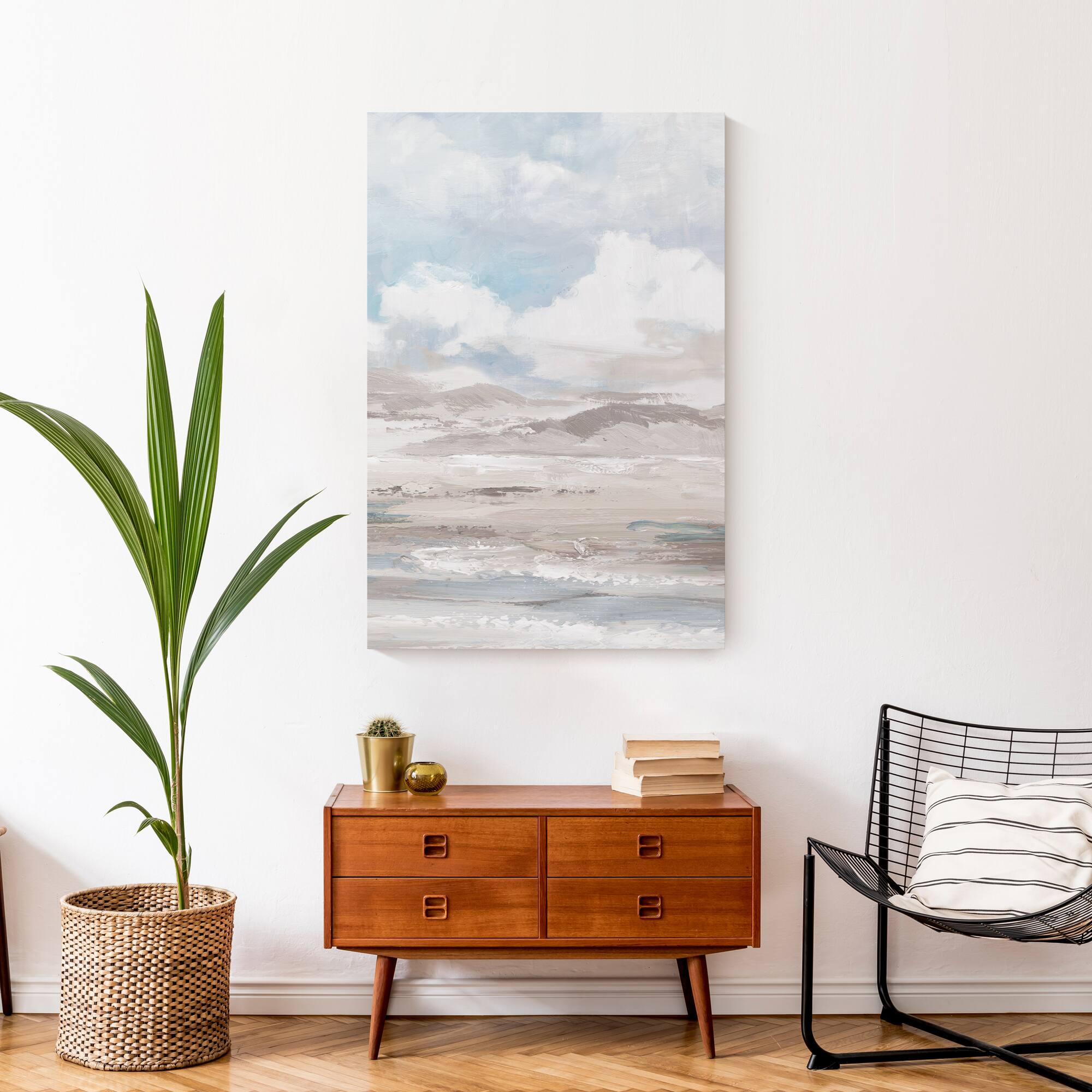 Neutral Blue Landscape 24" x 36" Canvas Wall Art